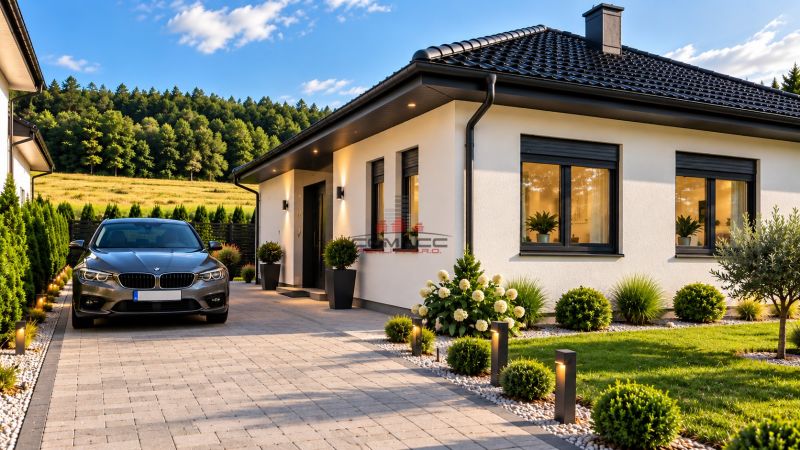 Moderný bungalov s BMW a osvetlenou záhradou.jpg