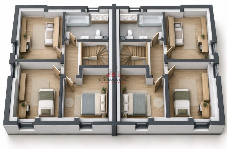 Symetrický moderný duplex s pôdorysom interiéru.jpg
